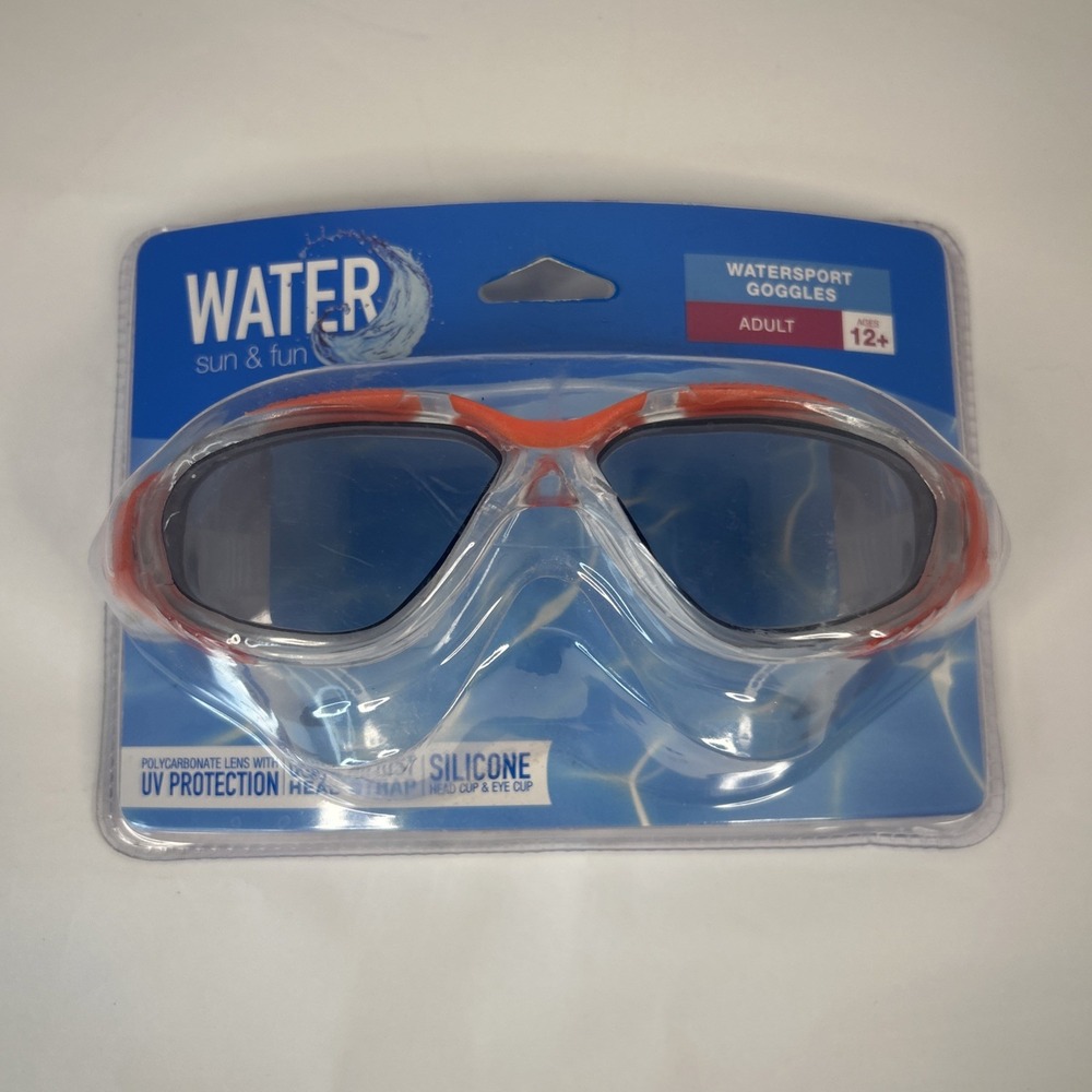 Water Sun & Fun Watersport Goggles Adult - Red - New - Swimming Goggles
